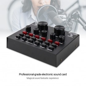 TaffSTUDIO Bluetooth Audio USB External Soundcard Live Broadcast Microphone Headset - V8 - Black - 1