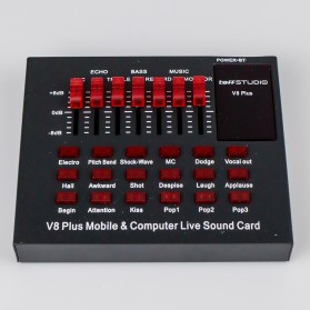 TaffSTUDIO Bluetooth Audio USB External Soundcard Live Broadcast Microphone Headset - V8 Plus - Black - 5