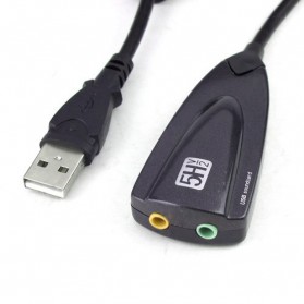 Sound Card USB Virtual 7.1 Channel dengan Chipset China - 5Hv2 - Black