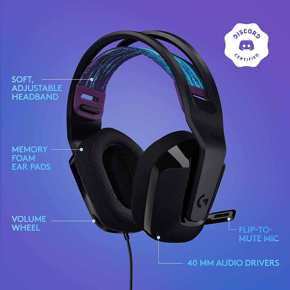 Logitech LIGHTSPEED Wired 7.1 Surround Gaming Headset - G335 - Black -  JakartaNotebook.com