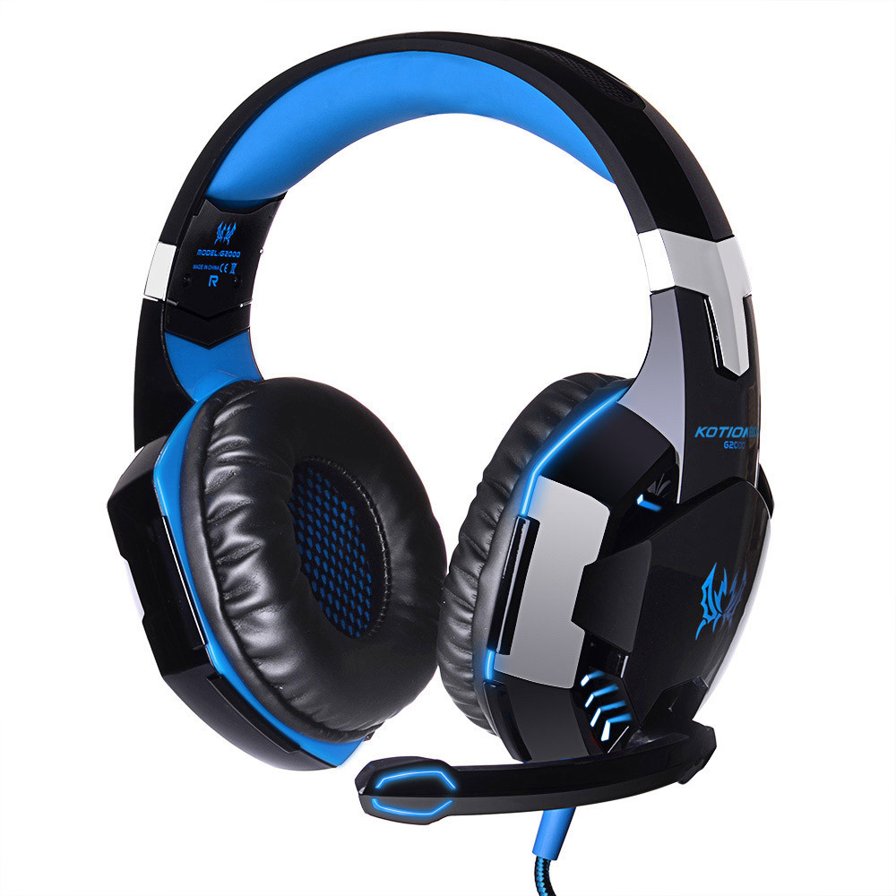 Kotion Each G2000 Gaming Headset Super Bass with LED Light Black/Blue