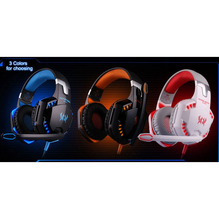 Kotion Each G2000 Gaming Headset Super Bass with LED Light Black/Blue