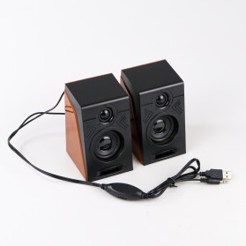 First Eye 950 HiFi Desktop Multimedia Stereo Speaker 2.0 Channel - SL-101 - Black/Brown - 5