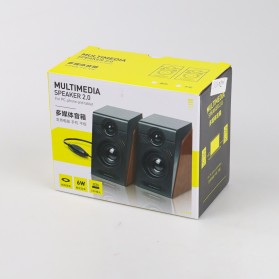First Eye 950 HiFi Desktop Multimedia Stereo Speaker 2.0 Channel - SL-101 - Black/Brown - 6