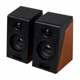 First Eye 950 HiFi Desktop Multimedia Stereo Speaker 2.0 Channel - SL-101 - Black/Brown - 1