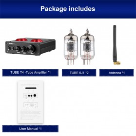Aiyima T4 Bluetooth Amplifier Stereo 2x100W TPA3221 2x6J1 Vacuum Tube - B2D2530 - Black - 8