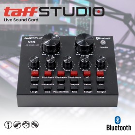 TaffSTUDIO Bluetooth Audio USB External Soundcard Live Broadcast Microphone Headset - V8S - Black - 2