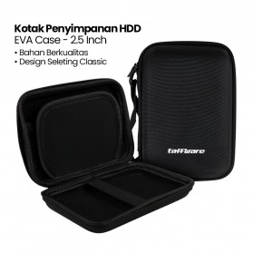 Taffware Kotak Penyimpanan Harddisk HDD Protective EVA Case 2.5 Inch Interlayer Storage - C6961 - Black
