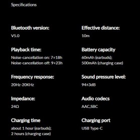 Edifier TWS ANC Earbuds Bluetooth 5.0 Earphone - NB2 Pro - Black - 9