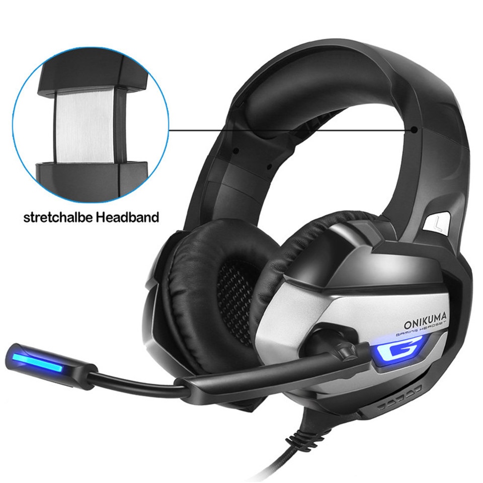 ONIKUMA Gaming Headset Super Bass LED with Microphone - K5 - Black -  JakartaNotebook.com