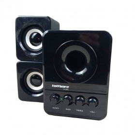 Taffware Speaker Stereo 2.1 with Subwoofer & USB Power - D-203 - Black - 2