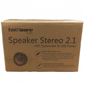 Taffware Speaker Stereo 2.1 with Subwoofer & USB Power - D-203 - Black - 10