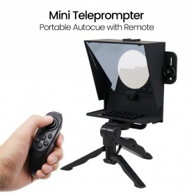 Tripod Monopod - AMBITFUL Mini Teleprompter Portable Inscriber Autocue with Remote - TLM1 - Black