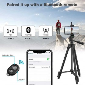 NUNUPHO Tripod Kamera Profesional with Bluetooth Shutter - 3110 - Black - 4