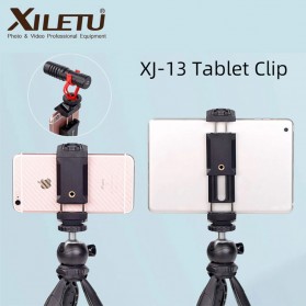 Clamp Kamera & Smartphone - XILETU Dudukan Smartphone Tablet Clip Bracket Holder Mount Tripod Monopod - XJ-13 - Black