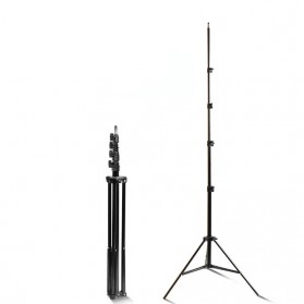 Tebru Portable Tripod Light Stand Studio 1/4 Thread 5 Section 350cm - SN453 - Black