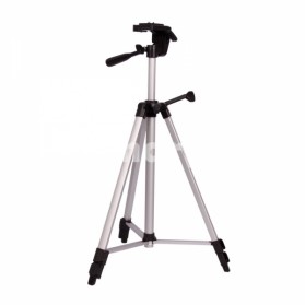 Weifeng Portable Lightweight Tripod Stand 3-Section Aluminium Legs - WT-330A - Silver Black - 1
