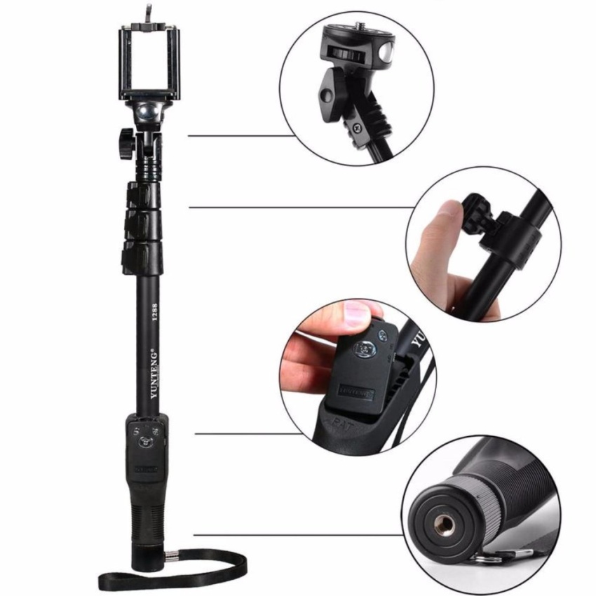 Yunteng Tongsis Wireless Bluetooth Monopod - YT-1288 (OEM) - Black