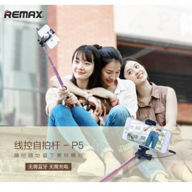 Remax Wired Selfie Stick / Tongsis - P5 - Golden - 2