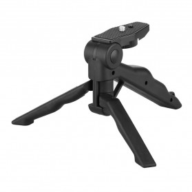 Paket 2 in 1 Portable Mini Folding Tripod for DSLR + Universal Clamp SC-L JUMBO - Black - 1