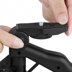 Paket 2 in 1 Portable Mini Folding Tripod for DSLR + Universal Clamp SC-L JUMBO - Black - 4