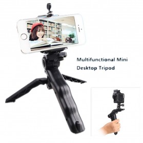 Paket 2 in 1 Portable Mini Folding Tripod for DSLR + Universal Clamp SC-L JUMBO - Black - 5