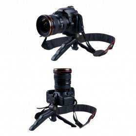 Paket 2 in 1 Portable Mini Folding Tripod for DSLR + Universal Clamp SC-L JUMBO - Black - 6