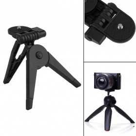 2 in 1 Portable Mini Folding Tripod Jangka for DSLR - Black - 1