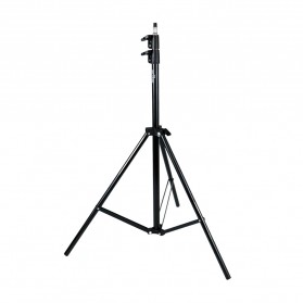 TaffSTUDIO Portable Light Stand Tripod 16mm 1/4 Thread 3 Section 200cm for Studio Lighting - SN303 - Black - 1