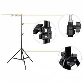 TaffSTUDIO Portable Light Stand Tripod 16mm 1/4 Thread 3 Section 200cm for Studio Lighting - SN303 - Black - 6
