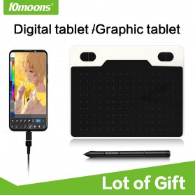 Pen Tablet / Graphic Tablet - 10moons Graphics Digital Drawing Tablet 6 Inch with Stylus Pen - T503 - Black
