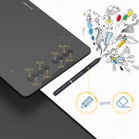 XP-Pen Deco01 Graphics Digital Drawing Tablet with P03 Passive Pen - Black - 3