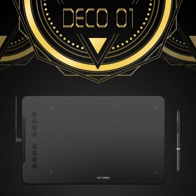 XP-Pen Deco01 Graphics Digital Drawing Tablet with P03 Passive Pen - Black - 10