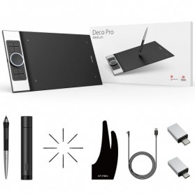 XP-Pen Deco Pro Medium Graphics Digital Drawing Tablet with Passive Pen - Black - 8