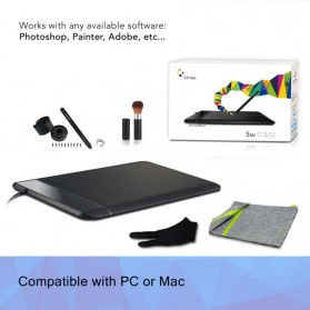 XP-Pen Smart Graphics Drawing Pen Tablet Rainbow Series - Star 01 - Black - 7