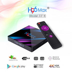 Vontar Mini Smart TV Box 4K Android 9.0 4GB 32GB with Voice Remote - H96 MAX - Black - 4