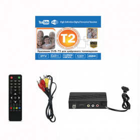 Taffware Digital Satellite TV Tuner Box Receiver Youtube H.265 1080P DVB-T2 - DZ084 - Black - 7