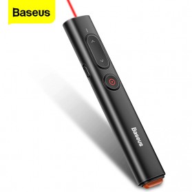 Baseus Remote Laser Presenter Wireless Pointer PPT USB Type C Red Light 2.4Ghz 30 Meter - ACFYB-B01 - Black