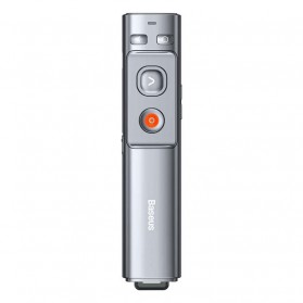Jual Laser Pointer / Presenter - Baseus Wireless Laser Presenter 2.4GHz Chargeable Red Pointer - WKCD010013 - Gray