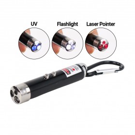 Jual Proyektor & Laser Presenter - 3 in 1 Red Laser Pointer 1mw 650nm + Flashlight & UV - A-LPP-006 - Black