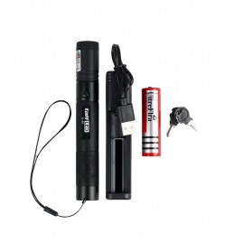 TaffLED Green Beam Laser Pointer 1MW 532NM with Baterai+Charger - YL-301 - Black - 8