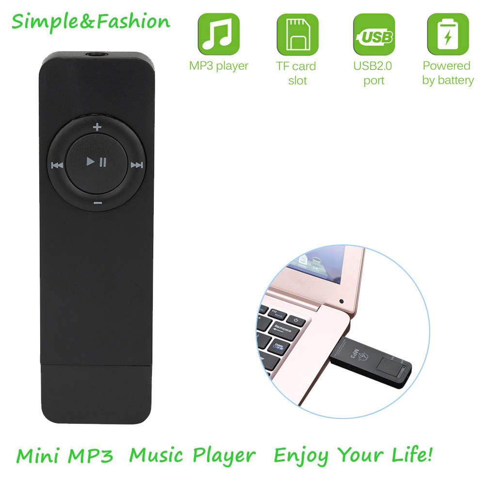HIPERDEAL Portable Mini MP3 Player Support Micro SD TF Card IRS9 Black
