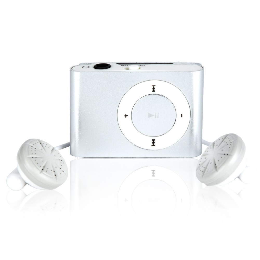 Pod MP3 Player TF card dengan Klip Silver