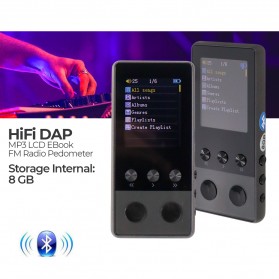 ONDA Bluetooth HiFi DAP MP3 Player LCD E-Book FM Radio Pedometer 8 GB - A5 - Black