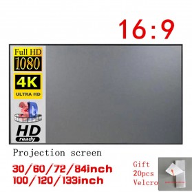 TaffSTUDIO Kain Layar Proyektor Anti-light Ambient Screen Curtain 133 Inch - L21 - Silver
