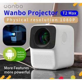 Wanbo T2 Max Proyektor Mini Portable Home Projector Android 1080P 5000 Lumens - White