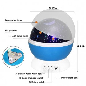 Star Master Lampu Tidur Proyektor Bintang Strarry Light Sphere - F0265 - Blue - 8