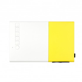 Mini Portable LED Projector Full HD with TF HDMI AV USB Port - YG-300 - White with Yellow Side - 3