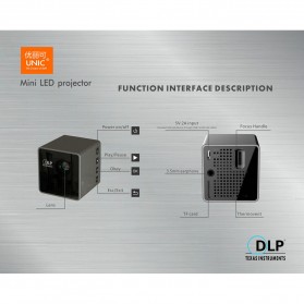 UNIC P1+ WiFi DLP Proyektor Mini 640P 30 Lumens - Black - 9