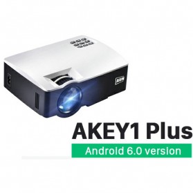 AUN AKEY1 Plus WiFi Proyektor 1080P 1800 Lumens Android 6.0 - White - 1